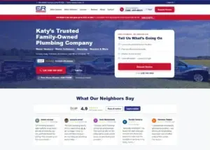 ER Plumbing Services website homepage with Google reviews, built by My SMB Marketing Hub